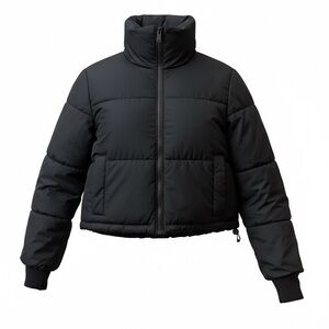 Hollister Black Cropped Puffer Jacket